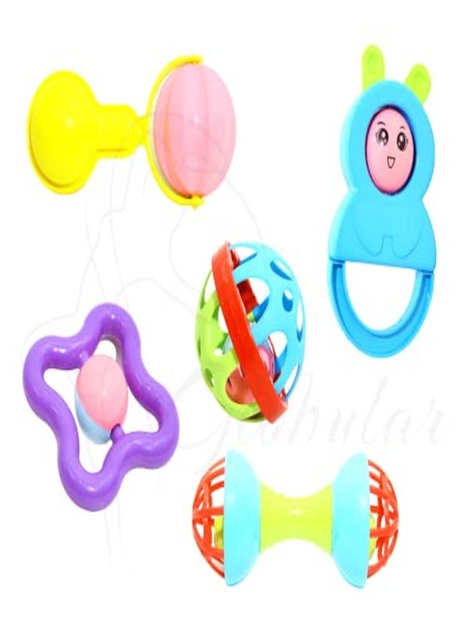 Globular Rattle for Babies Non-Toxic 6months+ Baby Rattles & Teethers Early Development Toys for Infants Toddlers Toy Little New Born Baby Toy Kids (5 Piece Combo Rattle) - Image 1